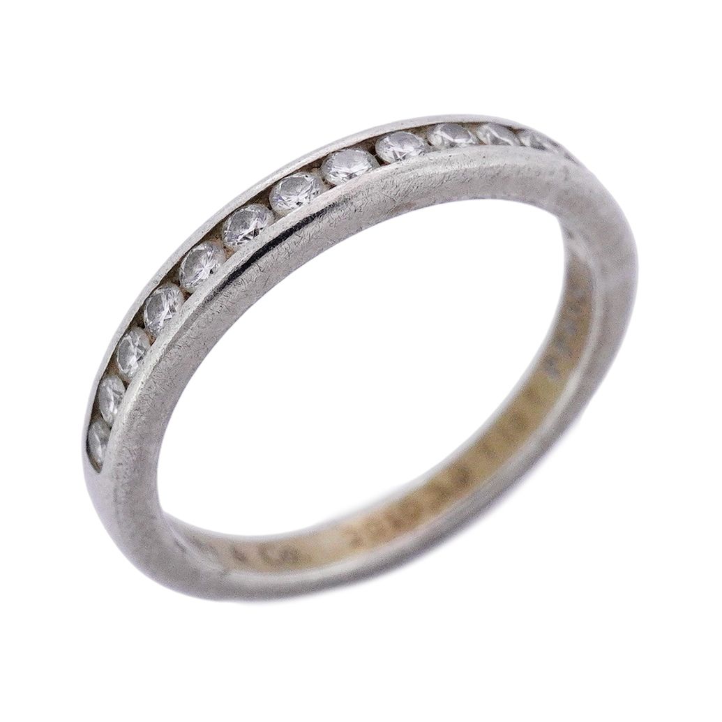 最終値下げ ハーフエタニティリング プラチナダイヤモンド 10号 中古 美品 5job0432】ティファニー リング チャネルセッティング ハーフ