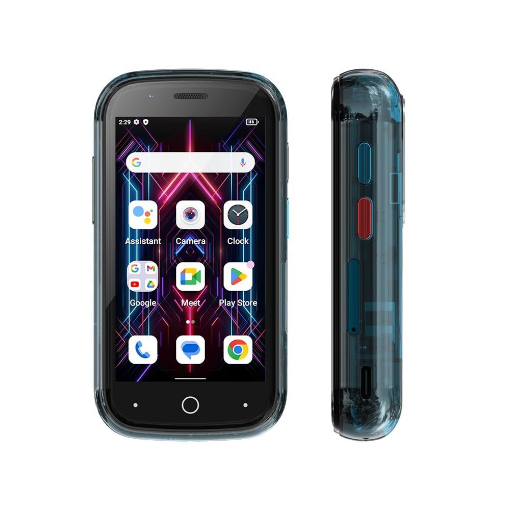 Unihertz Jelly Star 世界最小のAndroid 13スマートフォン 透明デザインとLEDライトNFC OTG 青