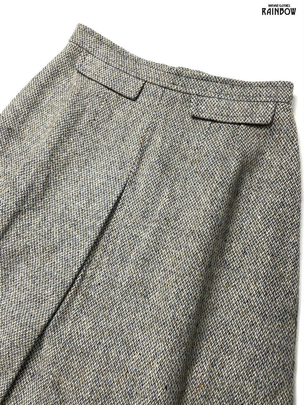 古着 無地 ウール 膝丈 スカート グレー btu 2511022