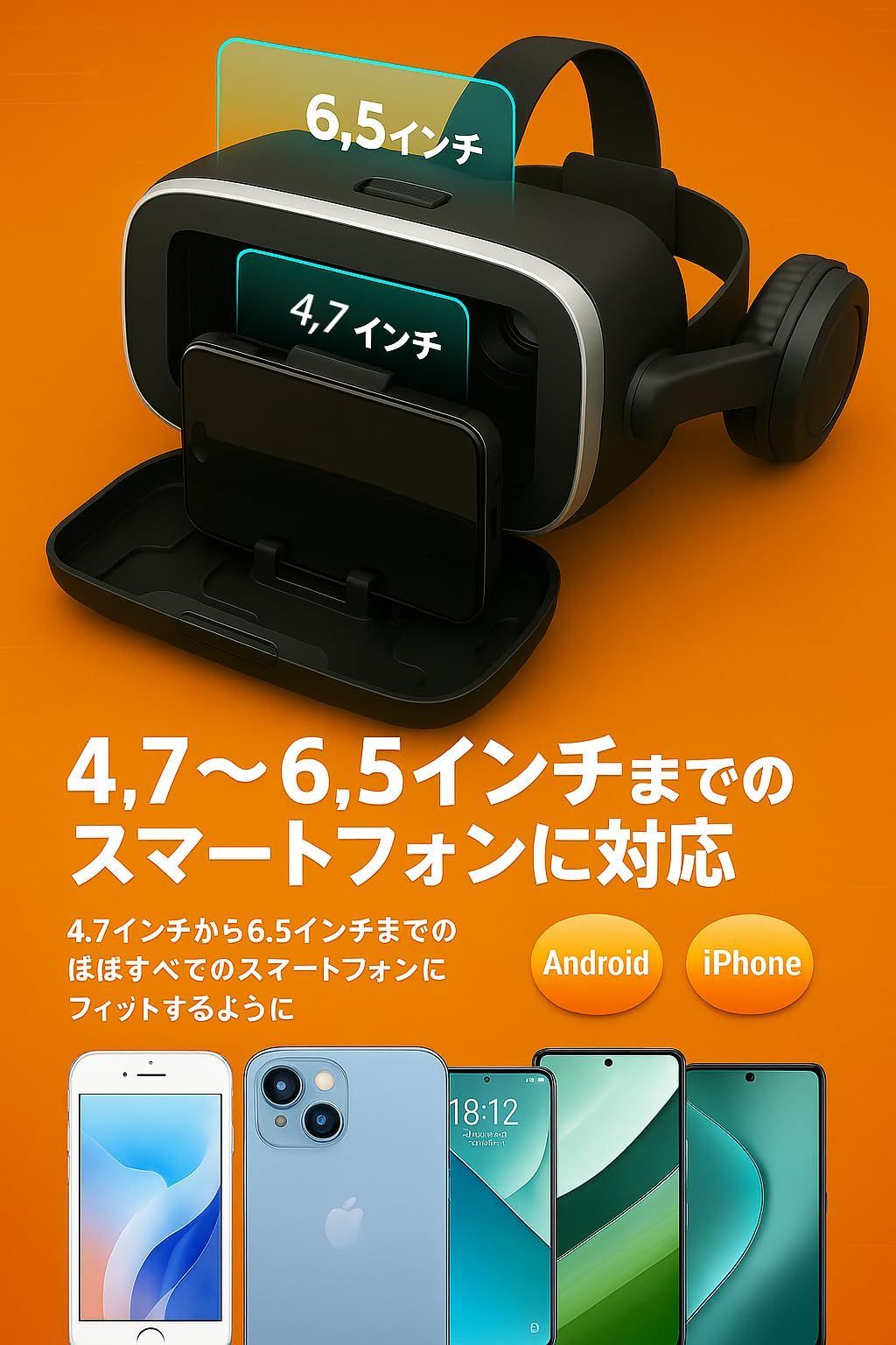 3D没入体験 DMM/FANZA/YouTube対応 本体ボタン操作・Androidリモコン付属・iPhone/Android 4.76.