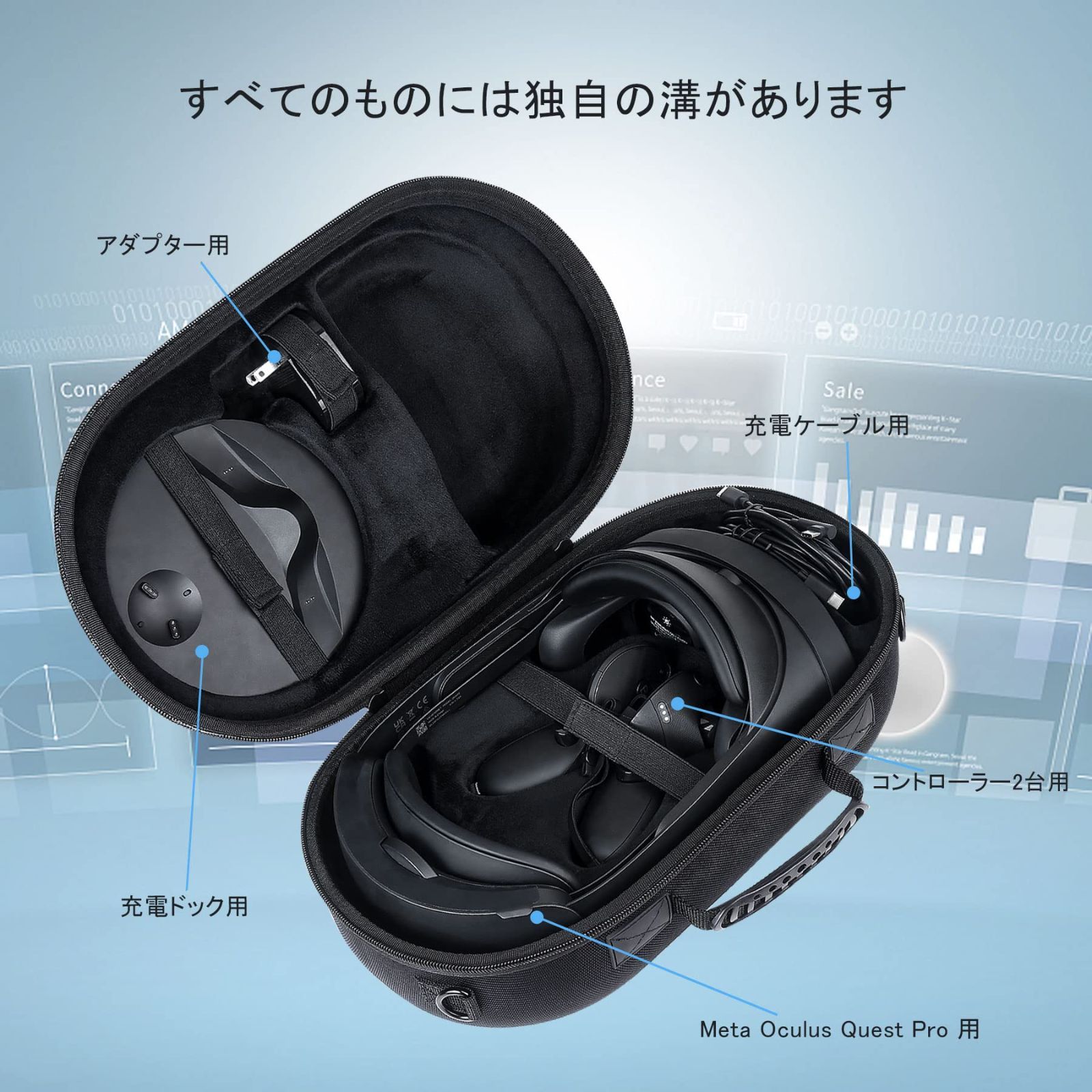 Aenllosi 専用収納ケース】互換品 Meta Quest 3/Quest Pro VRヘッド