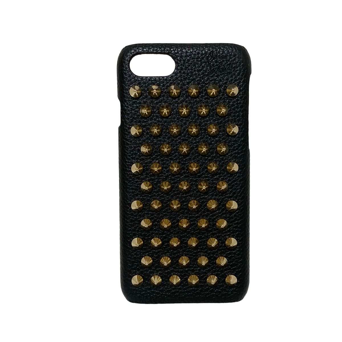 クリスチャンルブタン 携帯電話ケース 1185124 黒 iPhoneケース スタッズ iPhone 7 8 レザー