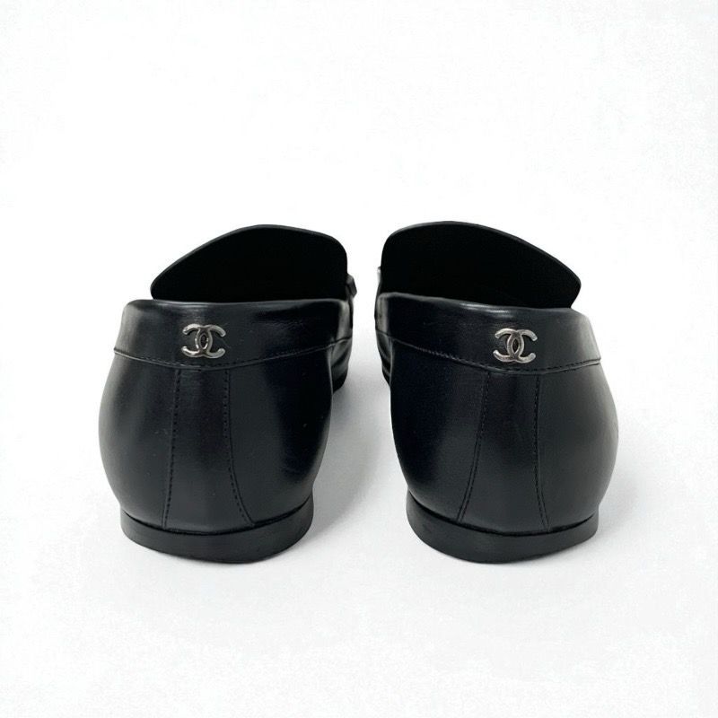 シャネル CHANEL ローファー 革靴 靴 シューズ レザー ブラック 黒