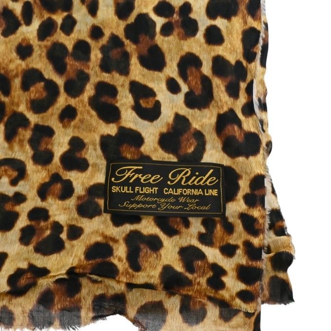 SKULL FLIGHT スカルフライト レオパード ショール ストール マフラー ネックウォーマー メンズ バイカー ストール 小物 メンズ
