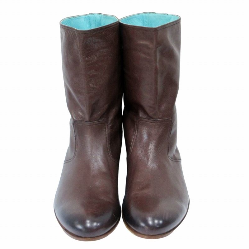 グッチ GUCCI ミドルカットブーツ ヒールロゴ レザー 216143 42 1/2 EJ