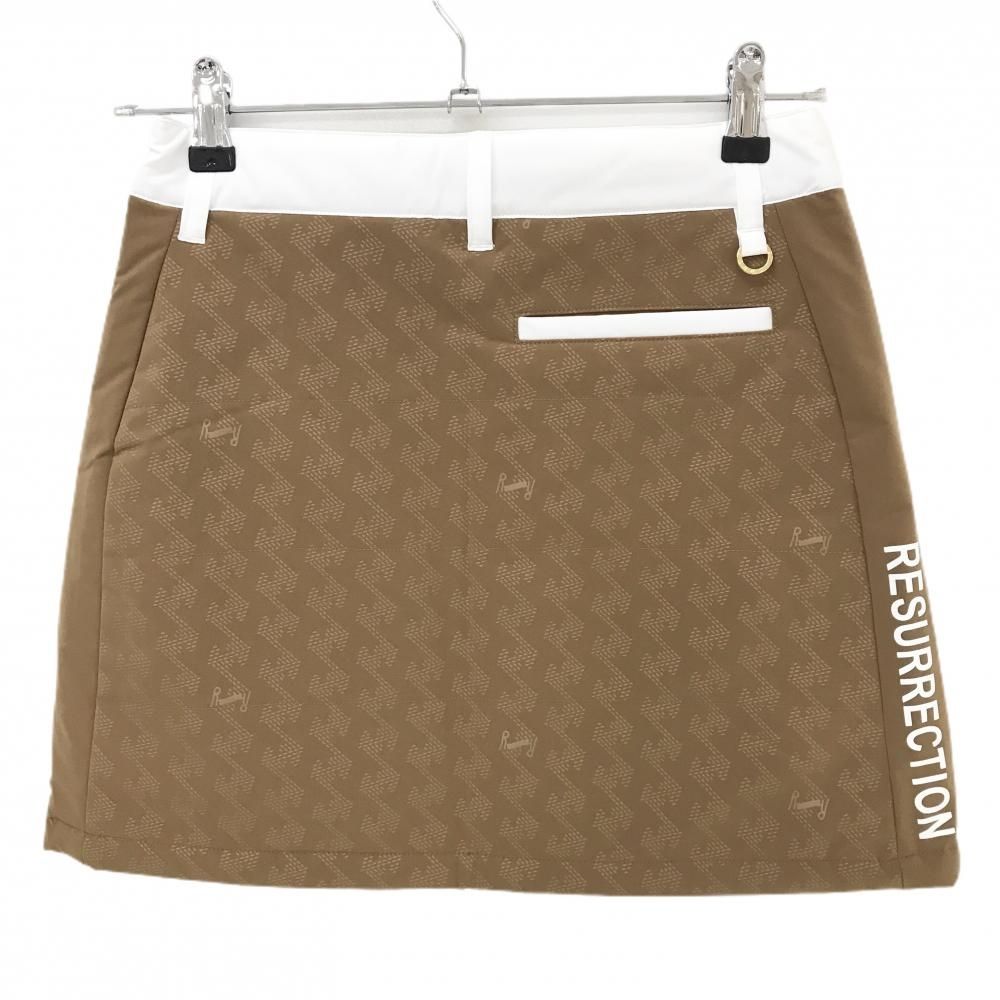 新品】レザレクション 中綿スカート ブラウン×白 総柄地模様