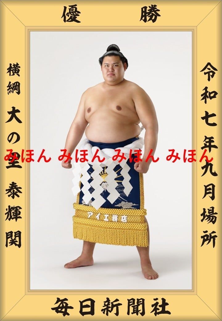 大の里 泰輝 関 優勝ミニ額 大相撲 ミニ額 大相撲 優勝額 令和7 