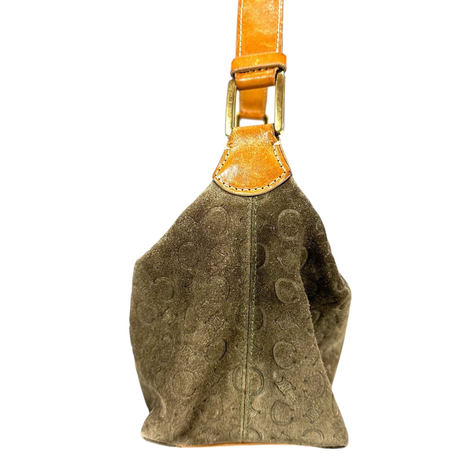 CELINE セリーヌ ワンショルダーバッグ スエード C マカダム レザー