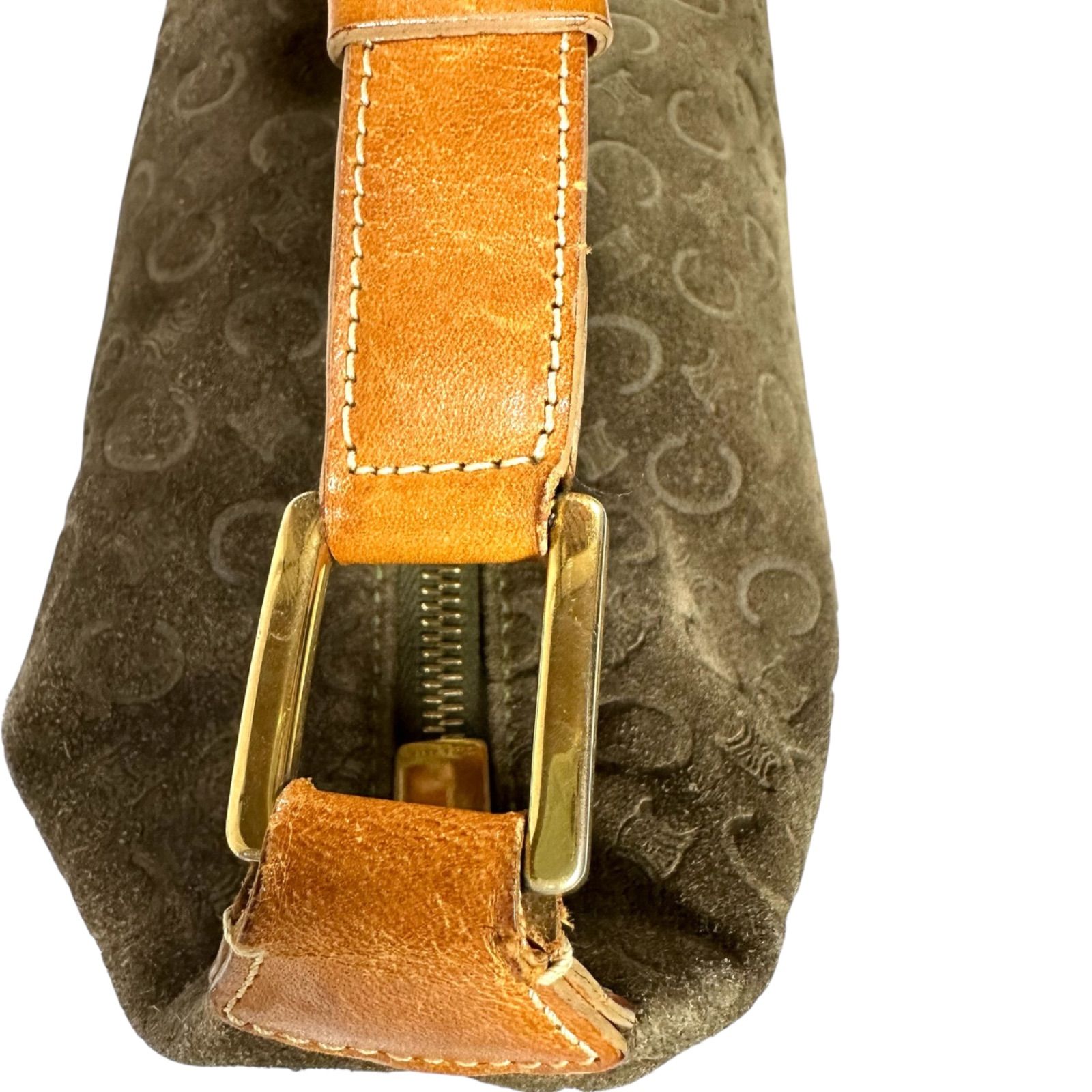 CELINE セリーヌ ワンショルダーバッグ スエード C マカダム レザー 
