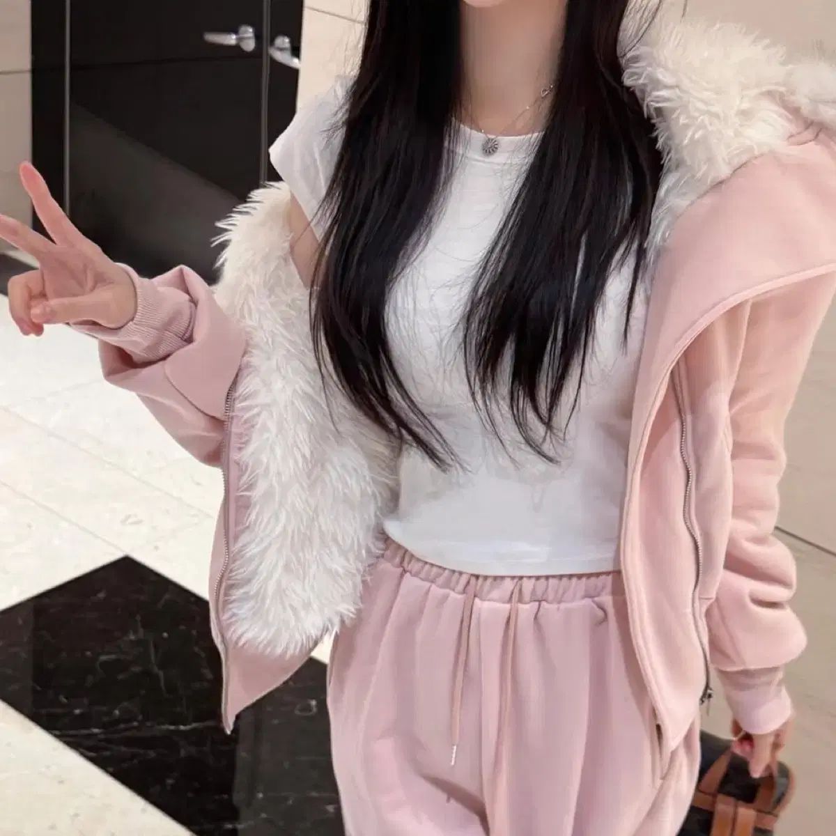 裏地 キルティング ファー トレーニングウェア セット セットアップ ジップアップ ズボン アーバン