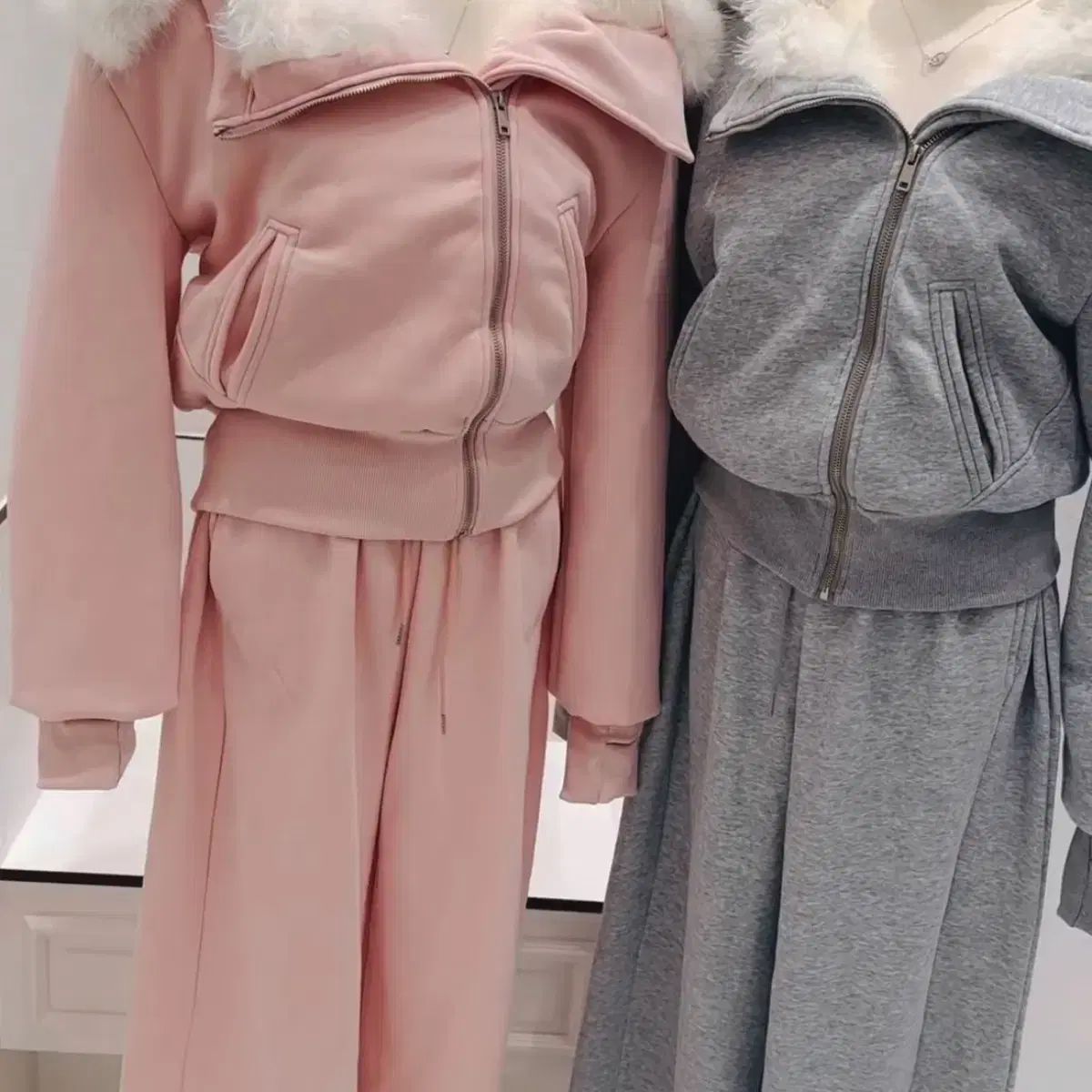 新品) 裏地 キルティング ファー トレーニングウェア セット