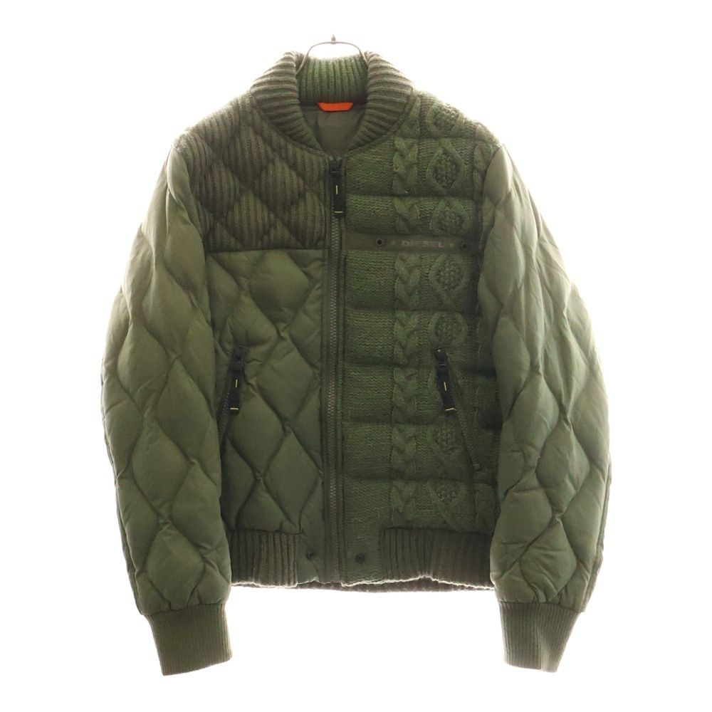 DIESEL キルティングニットジャケット DIESEL (ディーゼル) ケーブルニットキルティングナイロンダウン