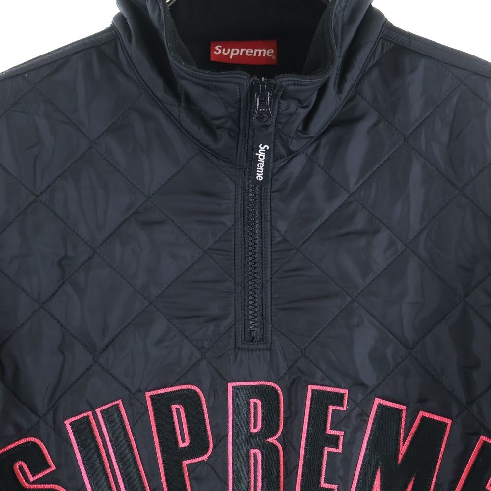 SUPREME (シュプリーム) 17SS Arc Logo Quilted Half Zip Pullover