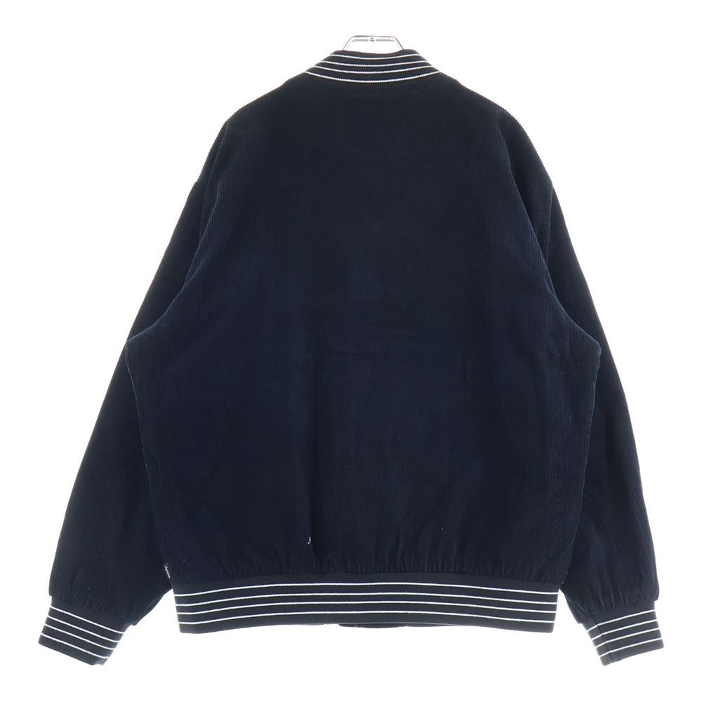 SUPREME シュプリーム 18 SS Old English Corduroy Varsity Jacket オールド イングリッシュ ロゴ コーデュロイ バーシティジャケット スタジャン ブラック