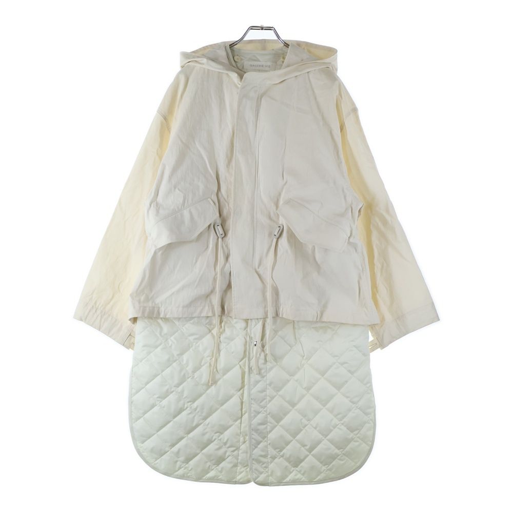 GALERIE VIE ギャルリー ヴィー 22 AW Mods Coat ブロックピーチクロス モッズコート ホワイト 23-08-24-08202