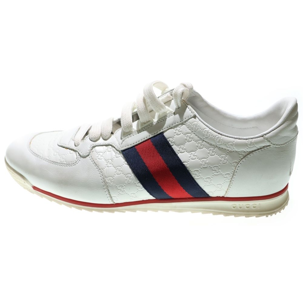 GUCCI グッチ レザースニーカー シェリーライン 26㎝ GUCCI (グッチ) マイクログッチシマ シェリーライン レザー レース