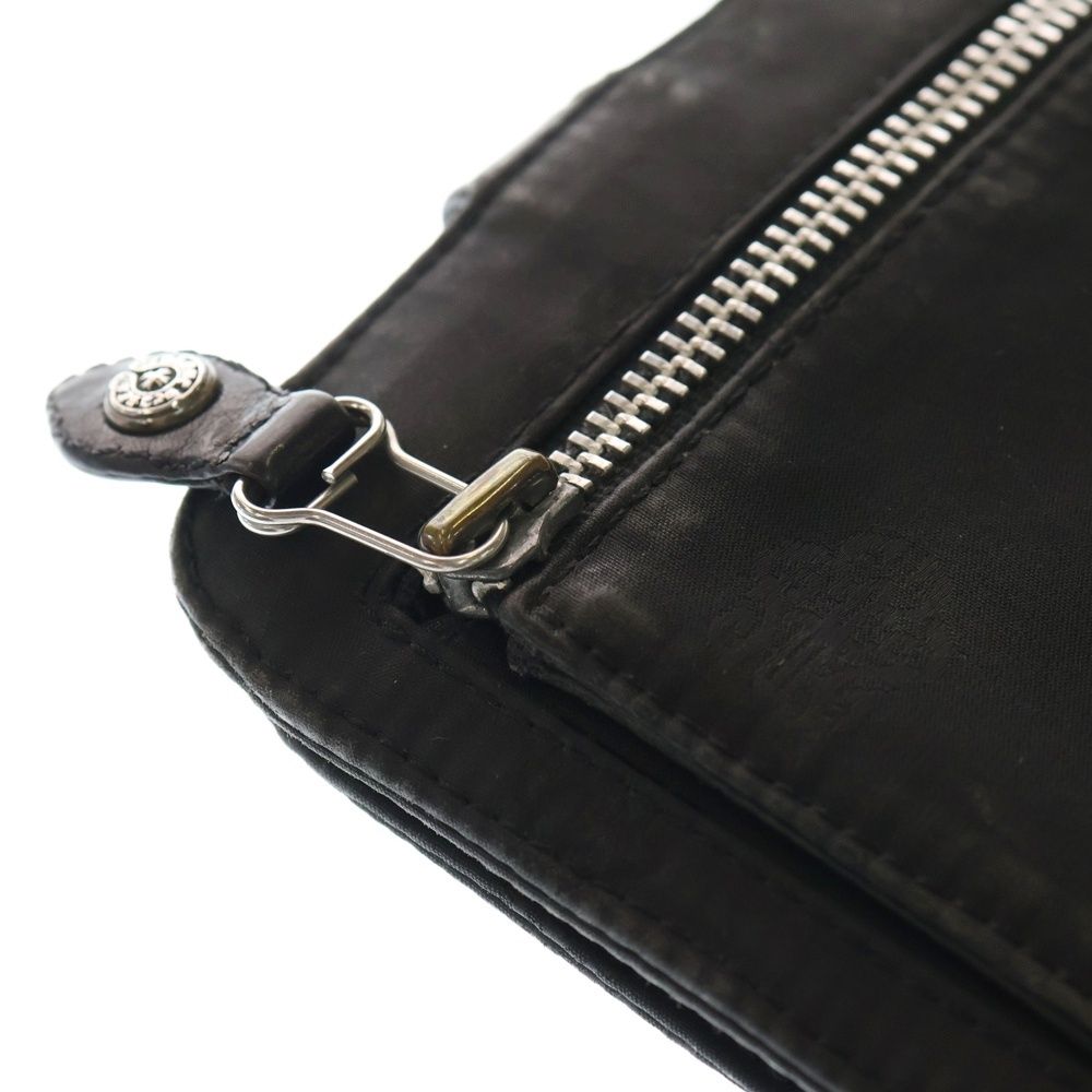 CHROME HEARTS クロムハーツ SQ BTN BILL スクエアボタンビル フラップボタンナイロンウォレット ブラック 折り財布 小物 メンズ