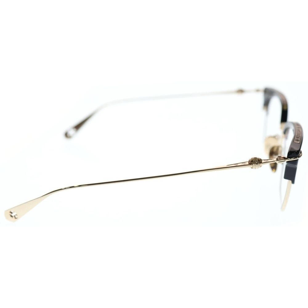CHROME HEARTS クロムハーツ SLUNTRADICTION I クロスボールハーフリムスクエア眼鏡 ゴールド ブラック