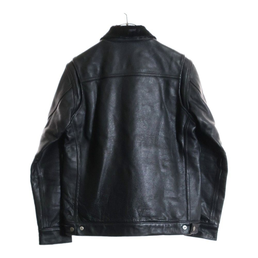 ネイバーフッド 13 AW HUDSON HL-JKT レザージャケット ハラコ ボタンフライ ブラック 132 SSNH-JKM 04