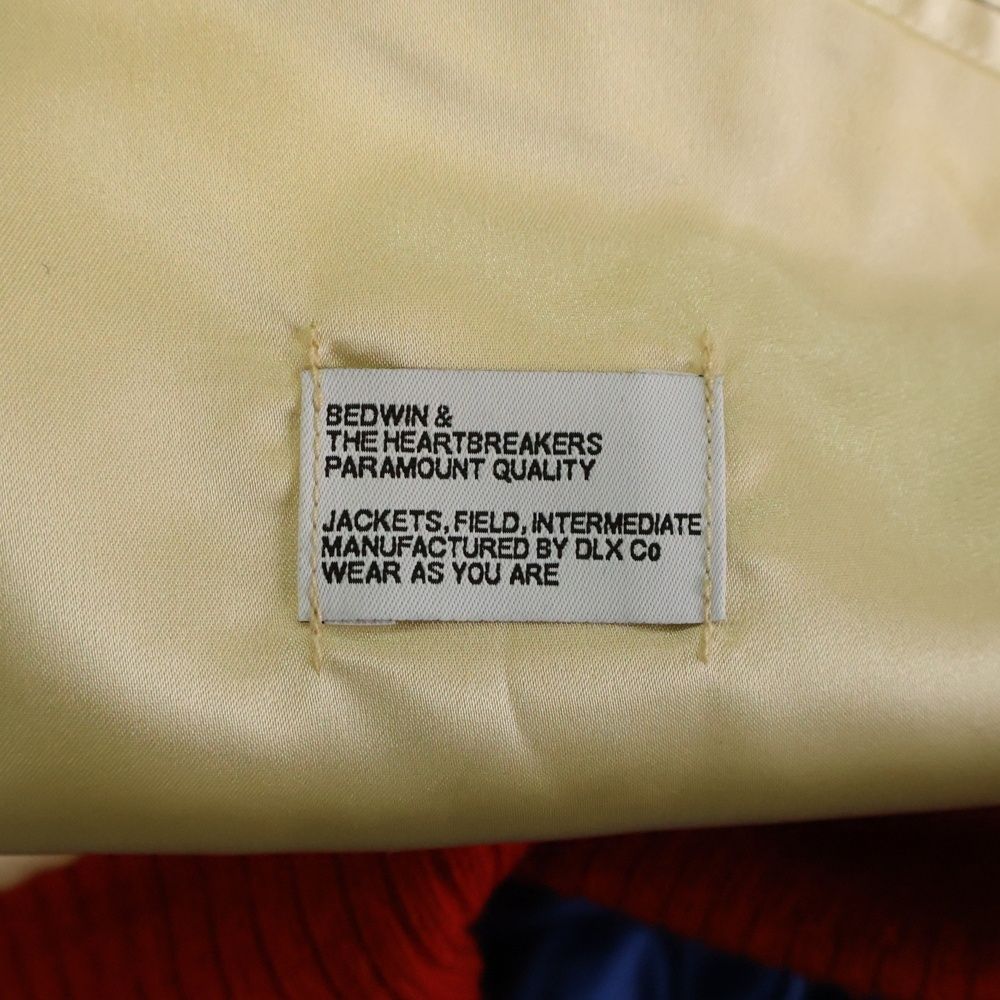 BEDWIN - THE HEARTBREAKERS ベドウィンアンドザハートブレーカーズ フロント刺繍 スーベニアジャケット ブルー プチプラ ミリタリージャケット 