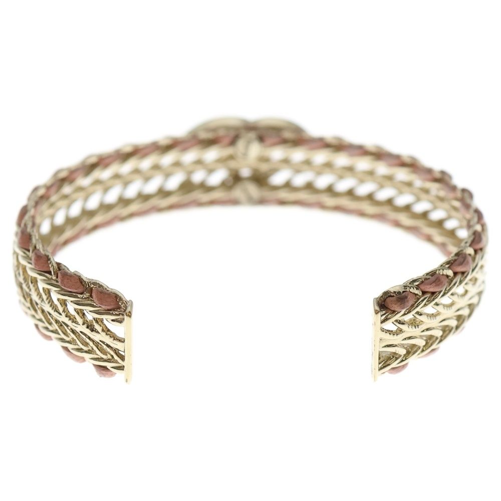 CHANEL シャネル ココマーク ラインストーン バングル ゴールド レディース B 22 S