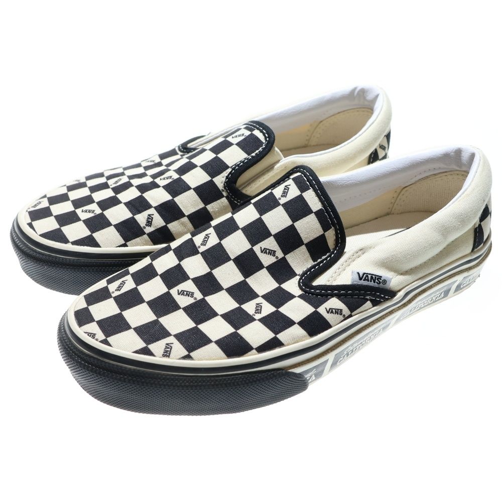 VANS ヴァンズ × SLIP ON カルフォルニア スリッポン ローカットスニーカー レディース US 5 H 23.5 cm ブラック ホワイト V 98 CF SD