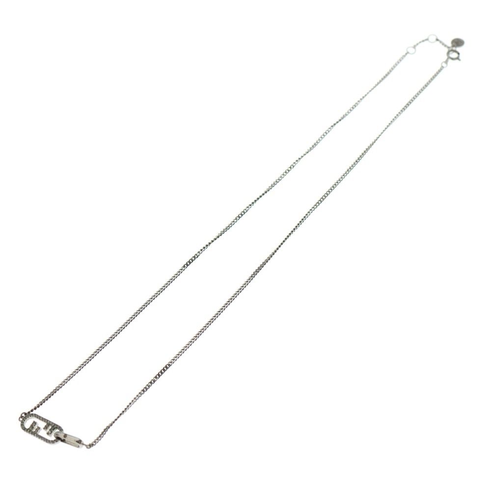 FENDI (フェンディ) オーロック ロゴ ラインストーン ネックレス