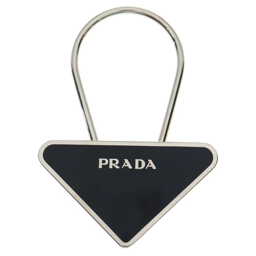 PRADA (プラダ) トライアングル三角ロゴプレート キーリング