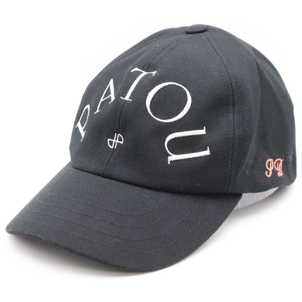PATOU ブラック刺繍ロゴ コットンキャップ Patou | コットン パトゥ キャップ