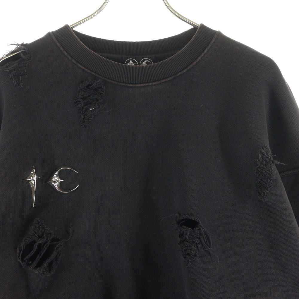 THUG CLUB (サグクラブ) 24SS War Victim Distressed Crewneck Sweat 
