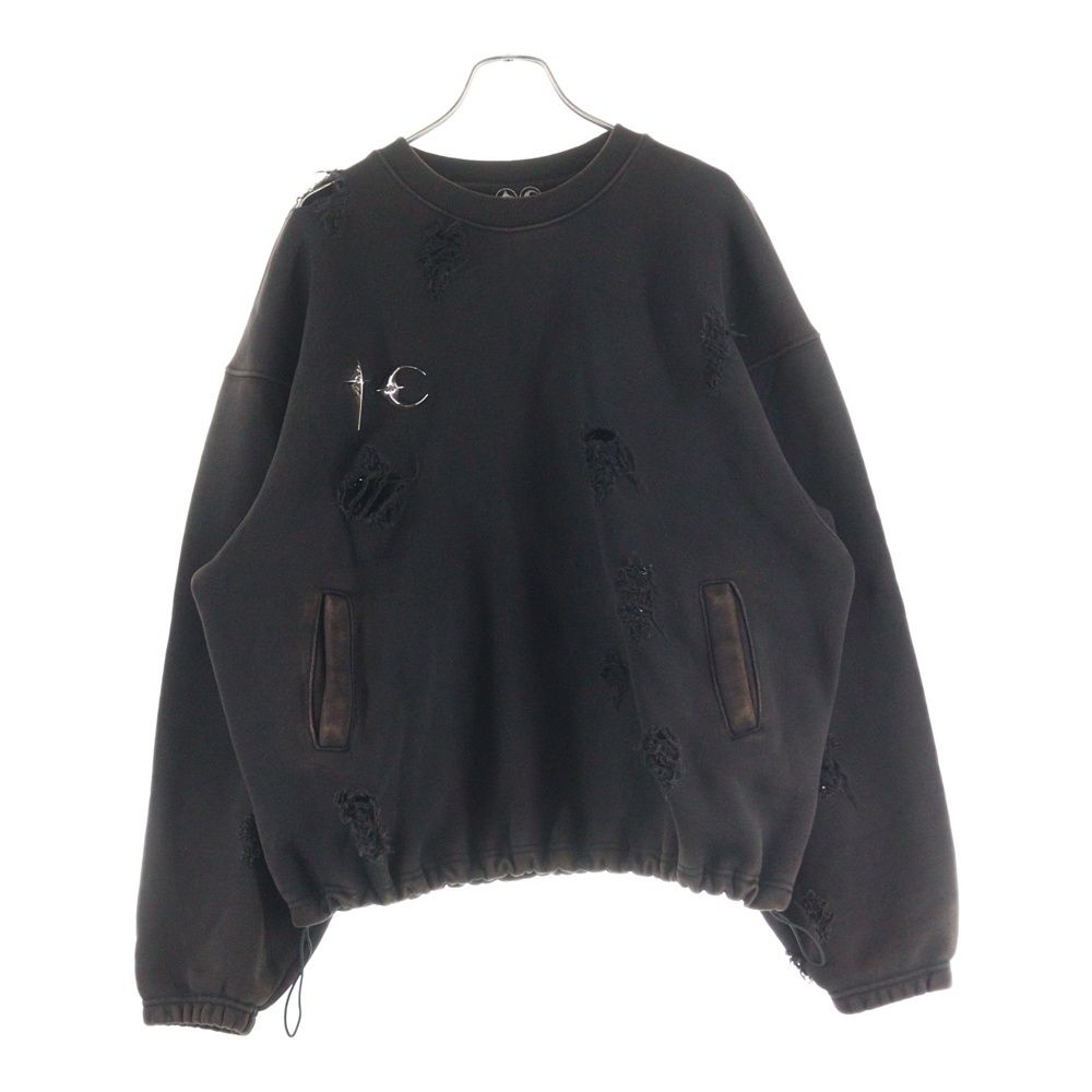 THUG CLUB (サグクラブ) 24SS War Victim Distressed Crewneck Sweat 