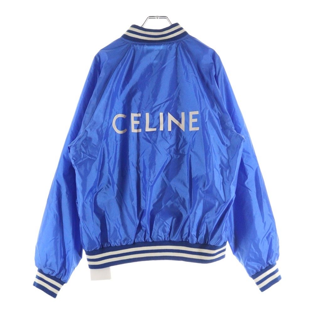 CELINE セリーヌ 22 SS バックロゴ ナイロンサテン テディジャケット ブルゾン ブルー