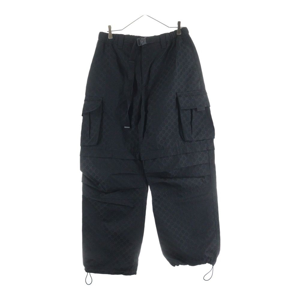 GUCCI グッチ GGスプリーム ドローコード ワイドカーゴパンツ ブラック 810771