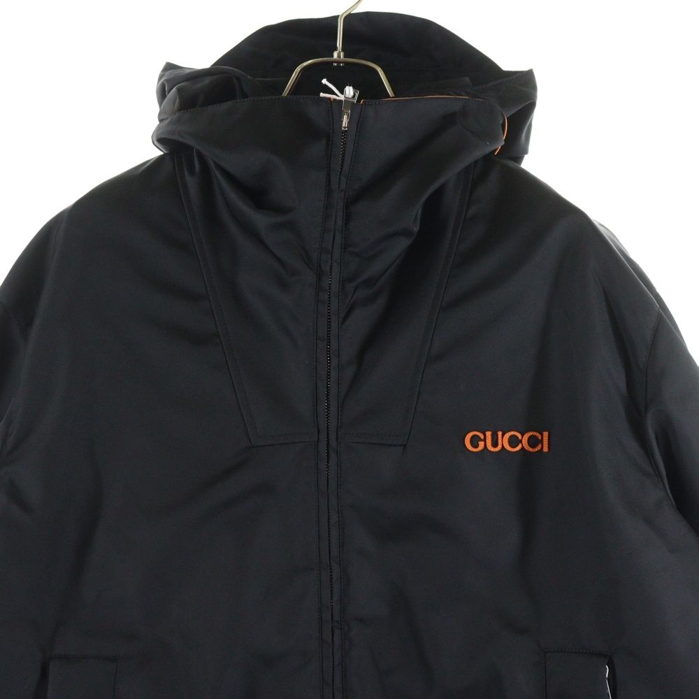 GUCCI (グッチ) ロゴ刺繍 ナイロン ツイルジャケット ブルゾン