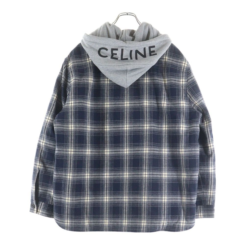 CELINE (セリーヌ) HOODED CHECK SHIRTS JACKET 2W65B912X.07MR フード
