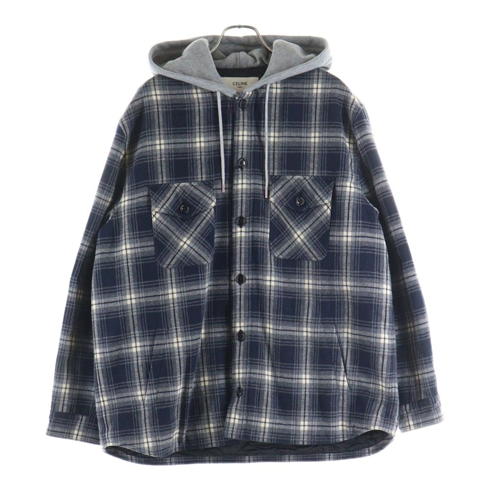 CELINE (セリーヌ) HOODED CHECK SHIRTS JACKET 2W65B912X.07MR フード
