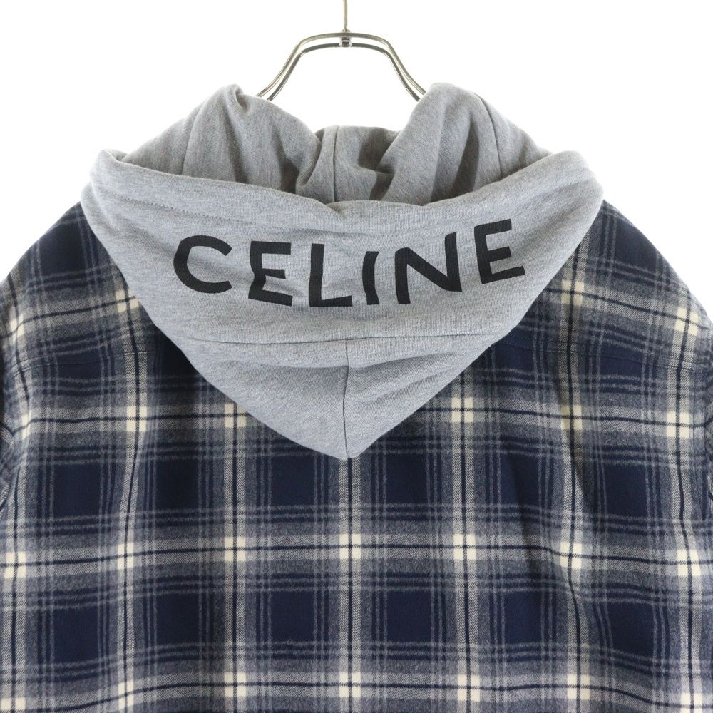 CELINE (セリーヌ) HOODED CHECK SHIRTS JACKET 2W65B912X.07MR フード
