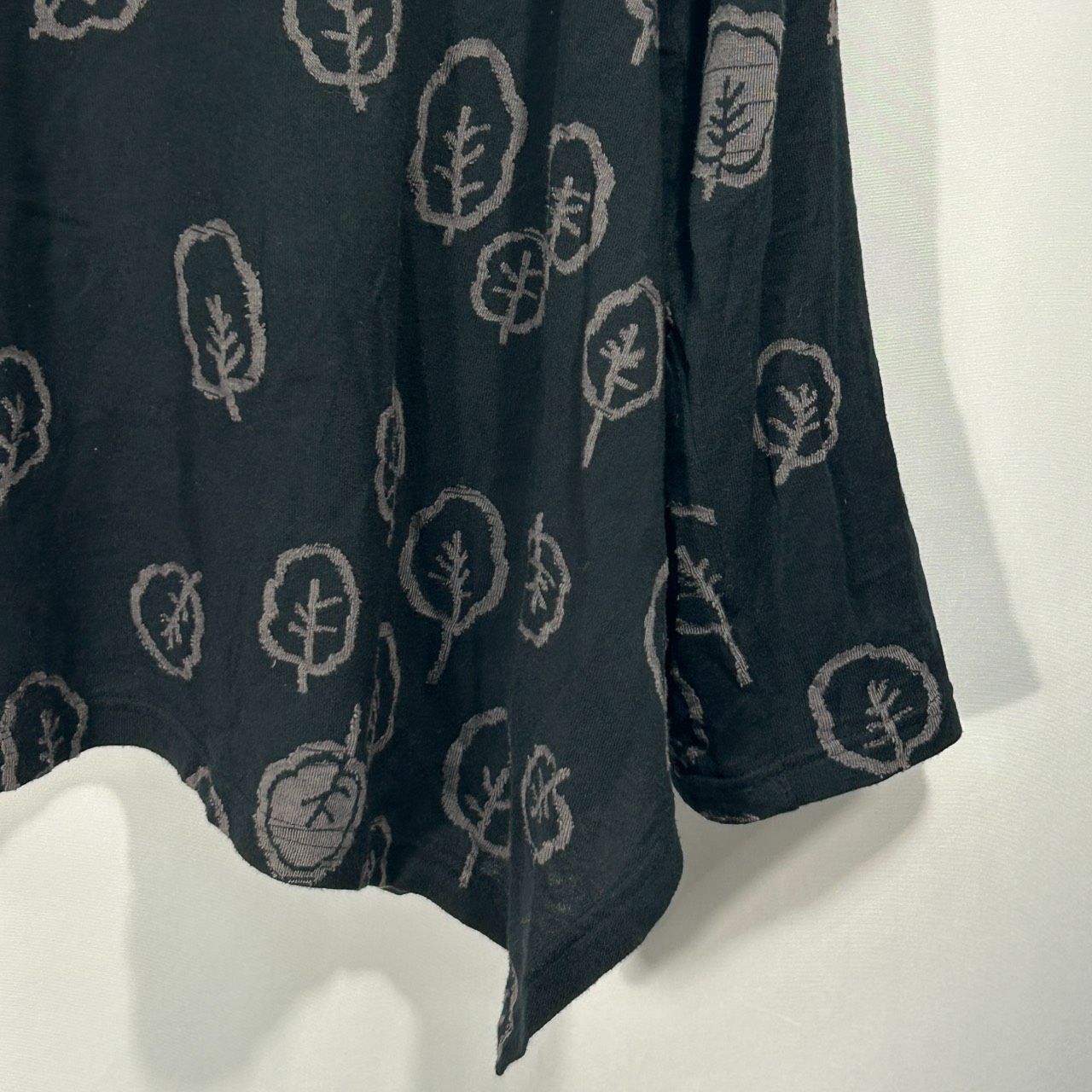 慈雨【40】ブラック系 カットソー 長袖 トップス ドレープネック