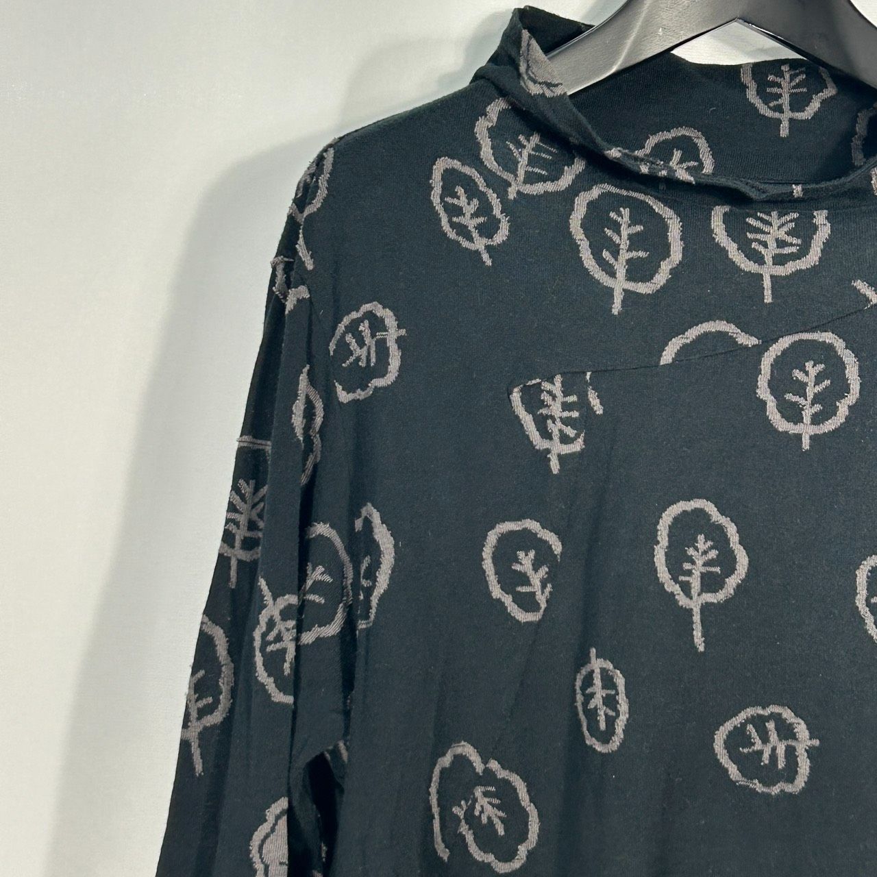 慈雨【40】ブラック系 カットソー 長袖 トップス ドレープネック