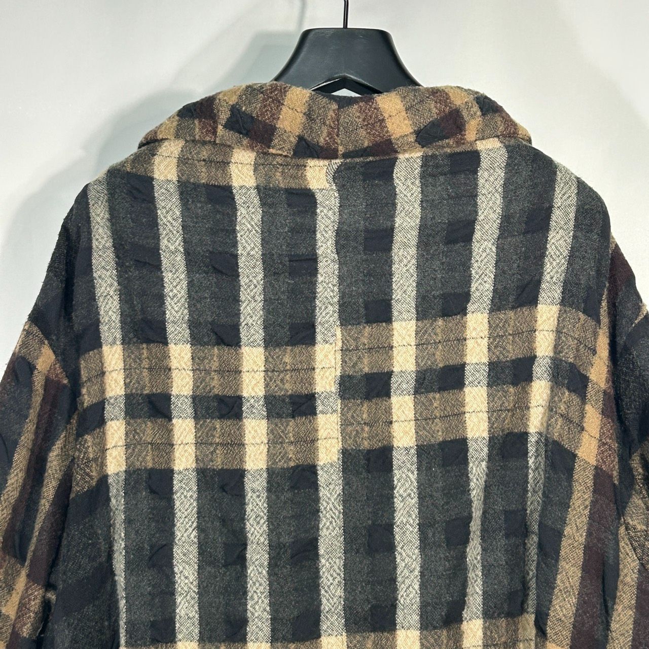 慈雨【40】ブラウン系 ウールコート ジャケット 長袖アウター チェック