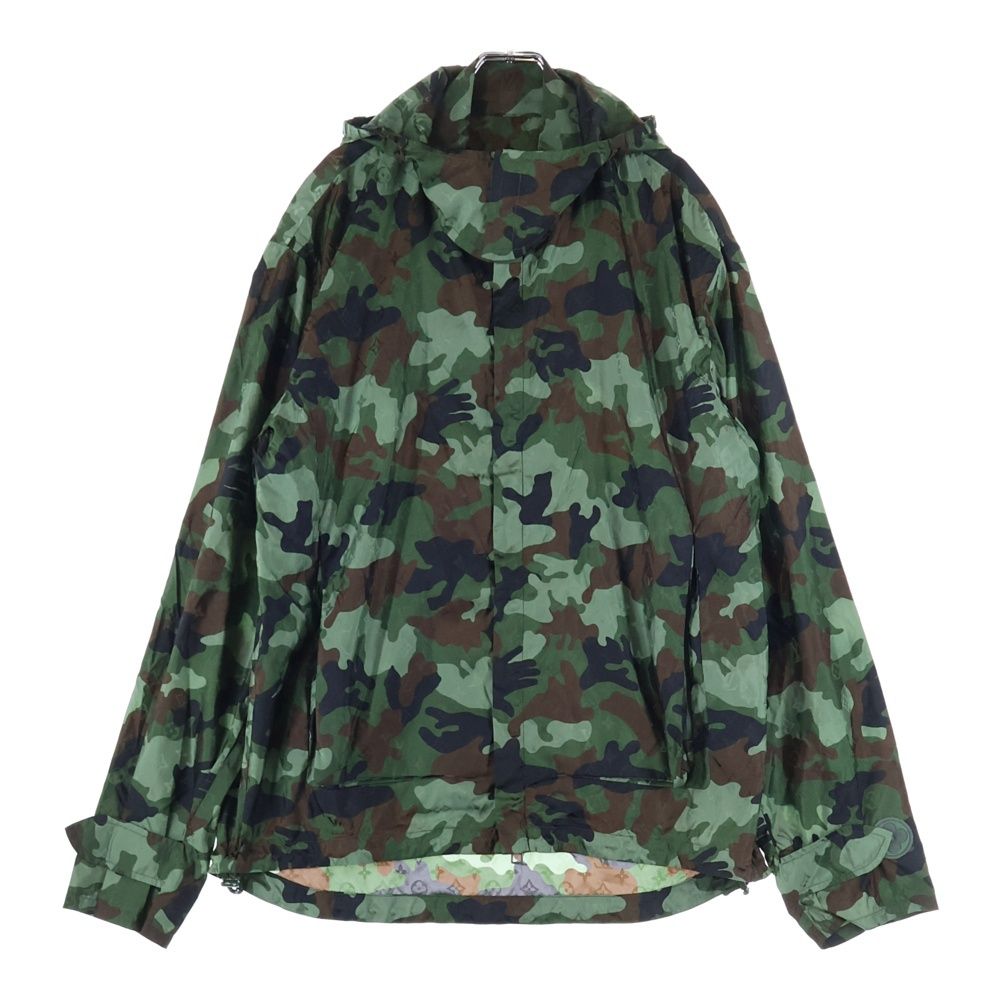 LOUIS VUITTON ルイヴィトン 20 AW Camo Windbreaker カモウィンドブレイカー フーデッドジャケット パーカー 迷彩総柄 カーキ RM 202 M XCO HJB 08 W