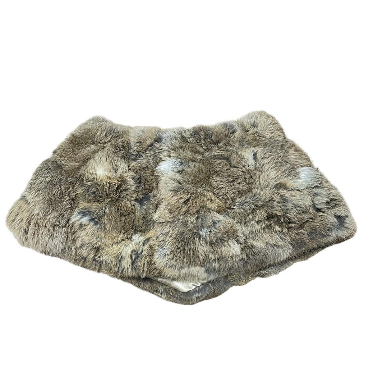 Lois CRAYON ロイスクレヨン ストール ショール ベージュ グレー ラビット ラパン ケープ 春 秋 ファー