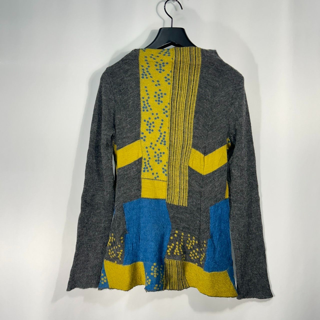 io comme io【40】グレー系 ニット セーター 長袖 トップス パッチ