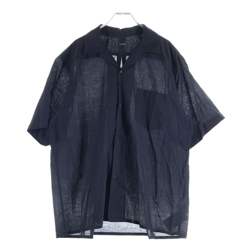COMOLI (コモリ) KHADI コットン 半袖オープンカラーシャツ ブラック