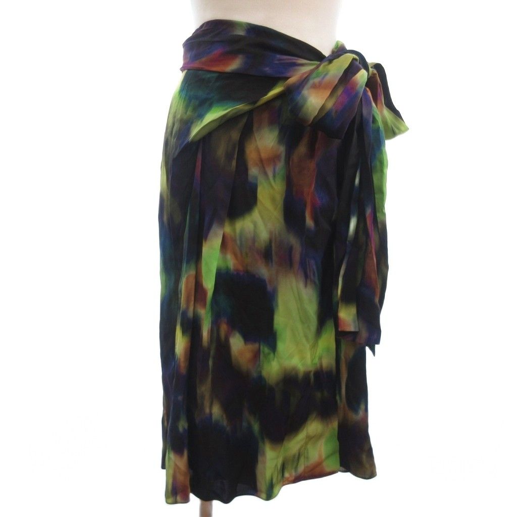 ドリスヴァンノッテン DRIES VAN NOTEN ラップスカート 巻き ミモレ丈 スカーフドッキング マルチ 36 AA