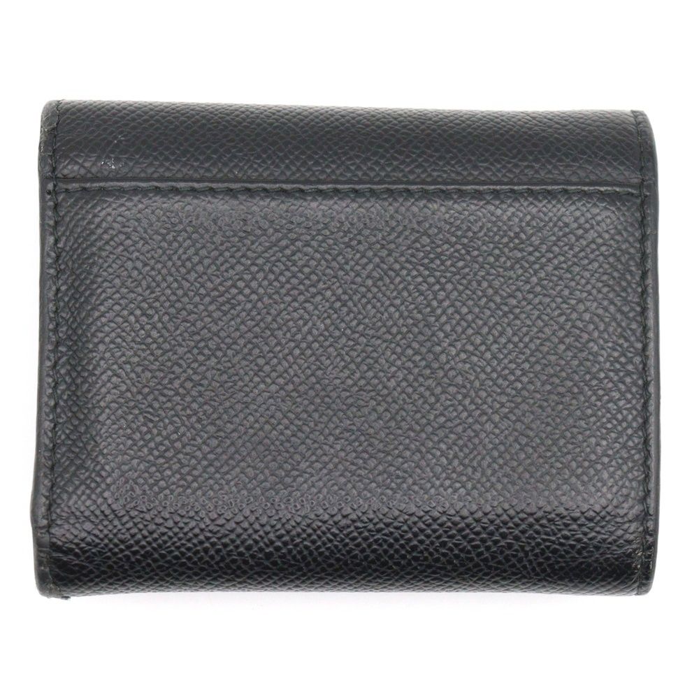 Maison Margiela メゾンマルジェラ 3つ折り財布 コンパクトウォレット コインケース ブラック レザー シルバー金具