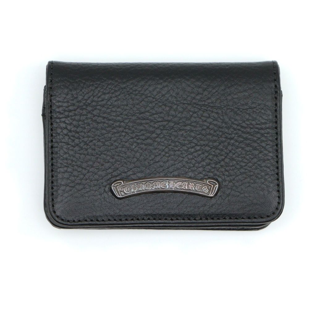 CHROME HEARTS クロムハーツ WLT CARD CASE 3 PKT スクロールラベル 3ポケット カードケース ブラック