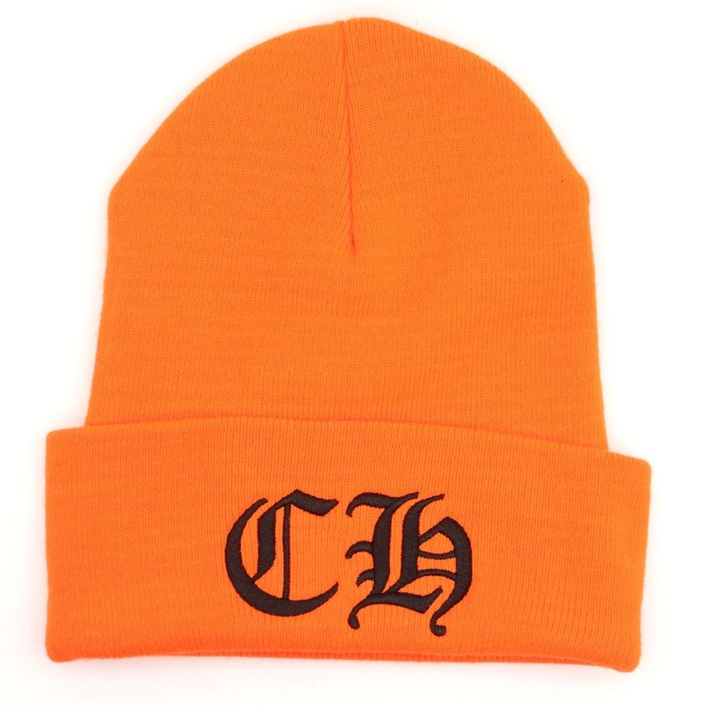 CHROME HEARTS クロムハーツ CH刺繍アクリルビーニー帽子 ACRYLIC WATCH CAP アクリルワッチキャップ オレンジ