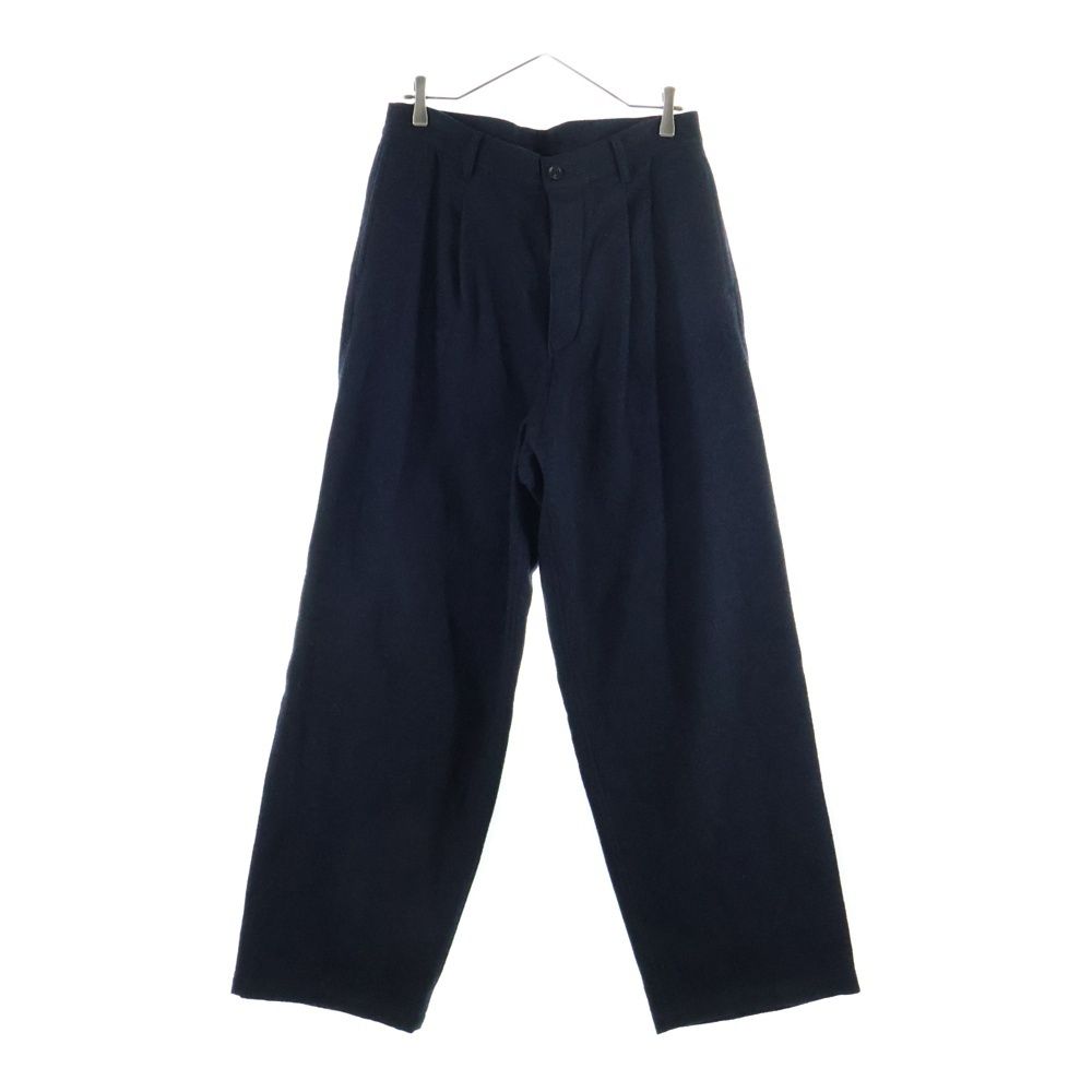 ISAMU イサムカタヤマバックラッシュ FULLING SOFT SHARK WOOL WIDE PANTS ソフト ウール 製品染ワイドパンツ ブラック 2081 01