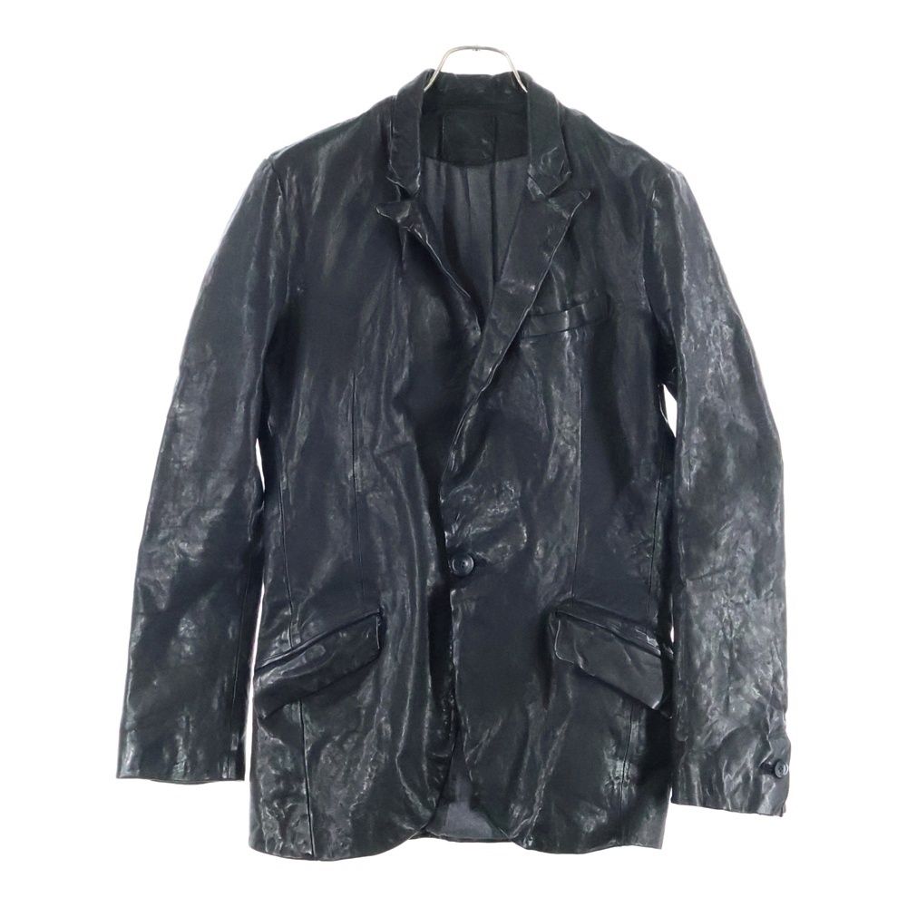 ISAMU イサムカタヤマバックラッシュ イタリアンダブルショルダーレザー 製品染 1 B シングルジャケット ブラック 1254 30